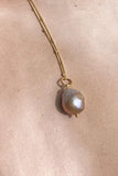 Silver Baroque Pearl Amulet + Ball Chain Necklace