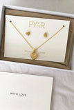 Petite Wavy Heart Necklace and Earrings Set