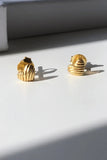 Mini Gold Wavy Heart Stud Earrings